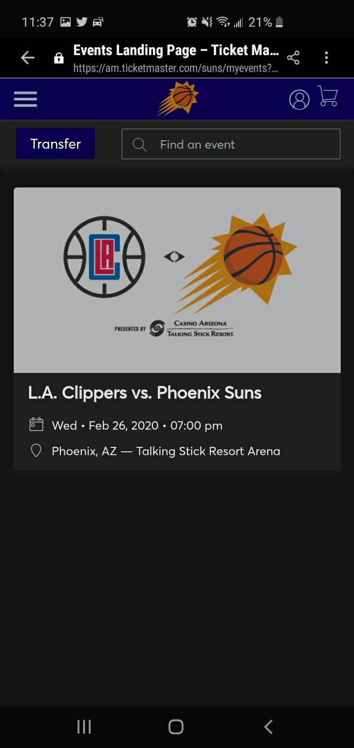 Phoenix Suns Vs LA Clippers 2/26 Executive suites