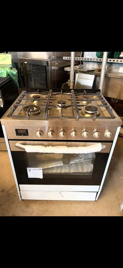 BRAVO KITCHEN Electric Oven 36-in Deep recessed 5 burners Convection Oven Slide-In Dual Fuel Range ( Stainless Steel )