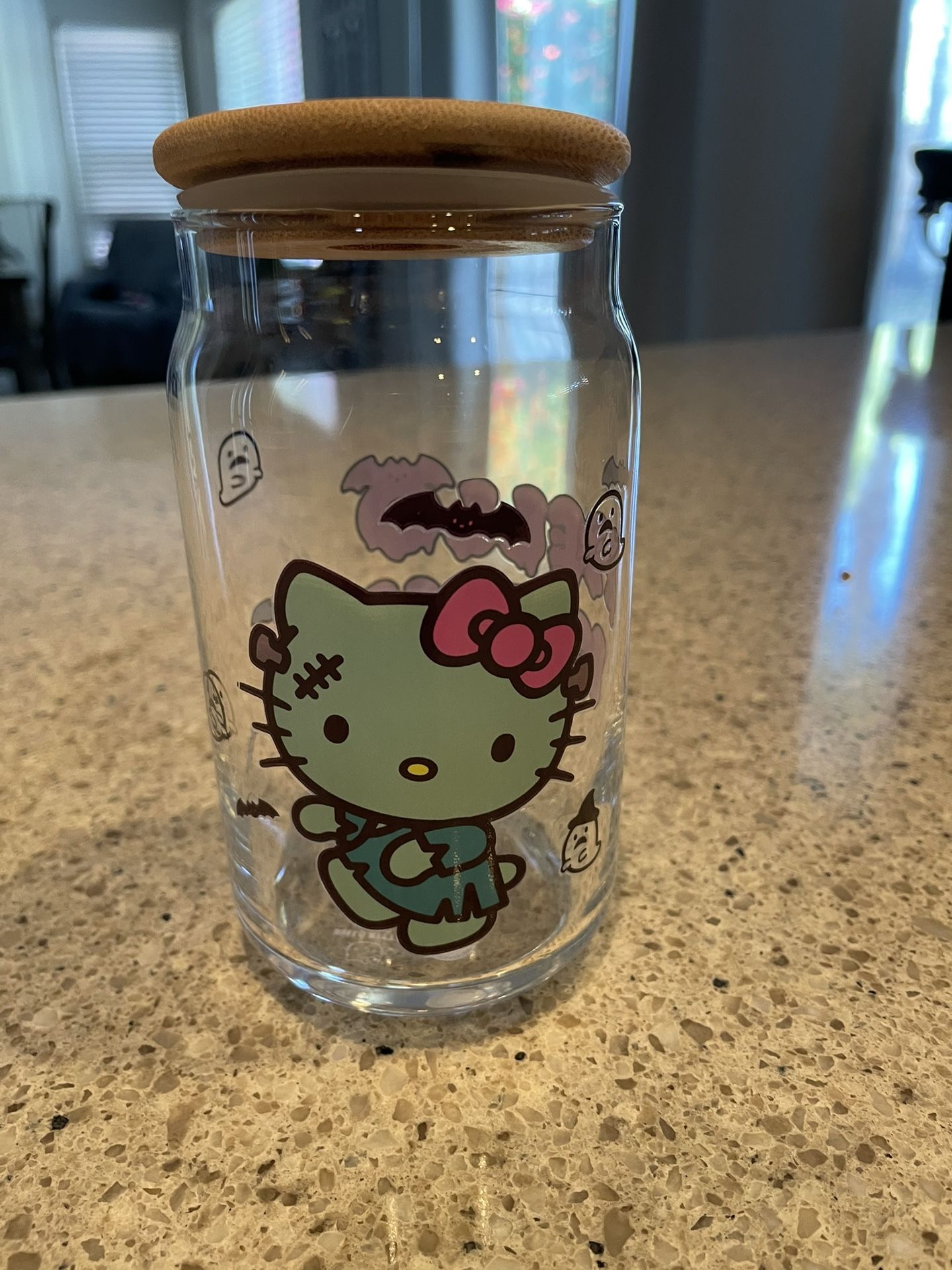 Frankenstein Hello Kitty Glass Tumbler