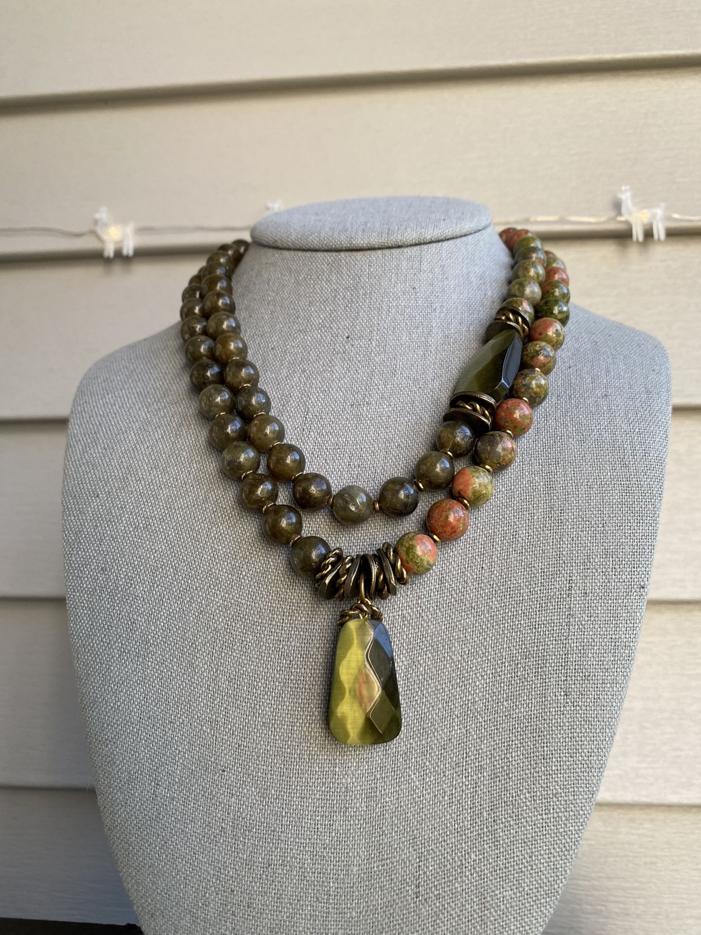 labradorite and agate necklace | Necklace | Jewelry