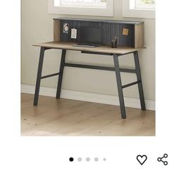 Nashira 52in Oak Desk with Hutch