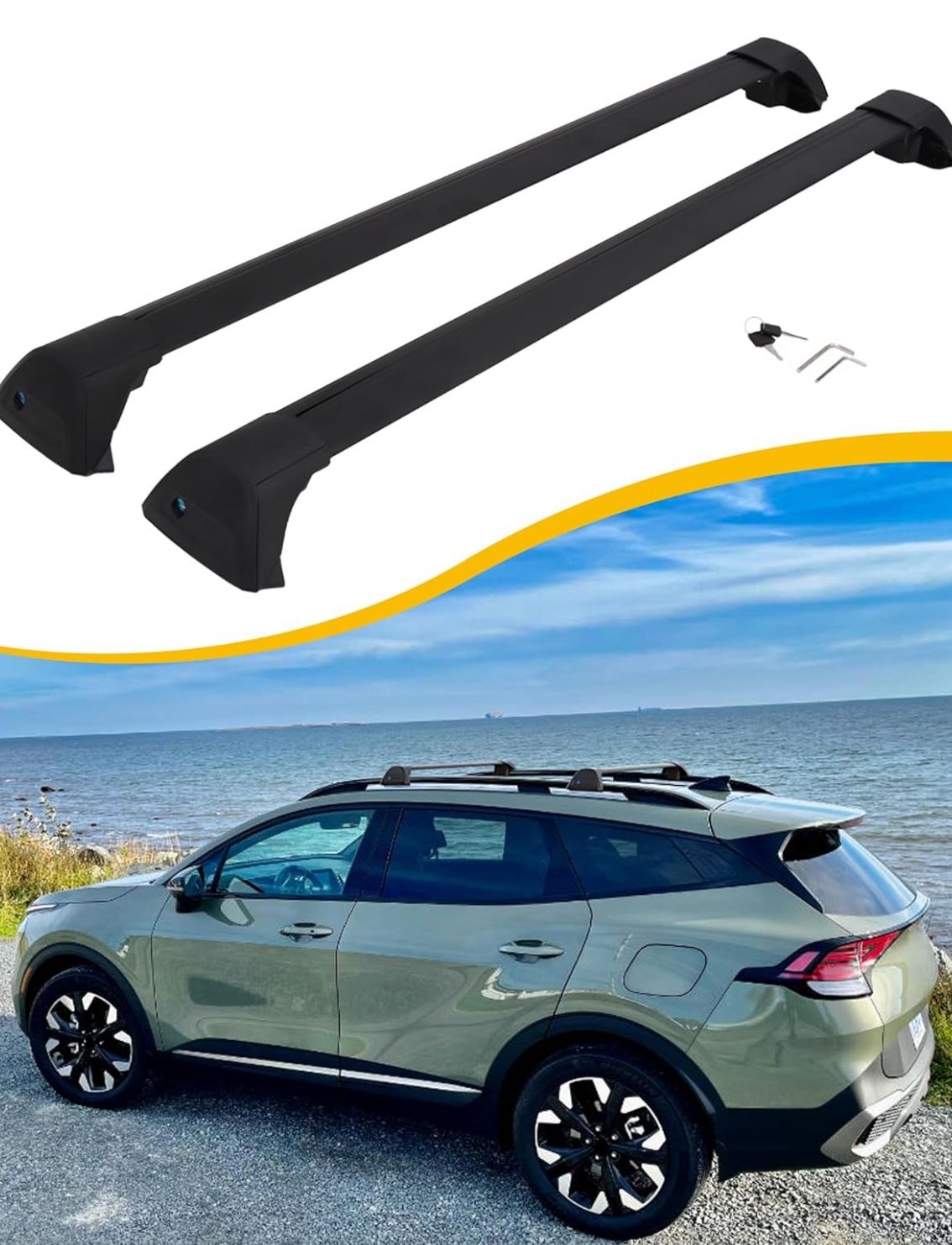 New Lockable Cross Bars Roof Rack Fit for 2023 2024 2025 Kia Sportage X-Line AWD/Sportage X-Pro/Sportage X-Pro Prestige