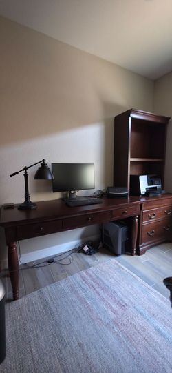 File cabinet, shelf and a Dell Monitor