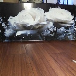 Black and white rose painting