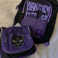 Kids Black Panther Backpack Set 
