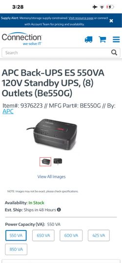 APC Back-UPS ES 550VA Standby UPS BE550G