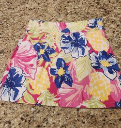 Rafaella Women’s Floral Skort Medium Tropical Print Built-In Shorts No Pockets