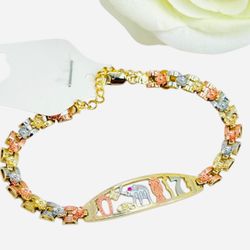 Pulsera Signos De Buena Suerte Oro Laminado 18k/bracelet signs of good luck