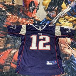 Reebok New England Patriots Tom Brady #12 jersey size: Large (14-16) #NFL