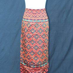 1980s Silk Tribal Design Wrap Skirt