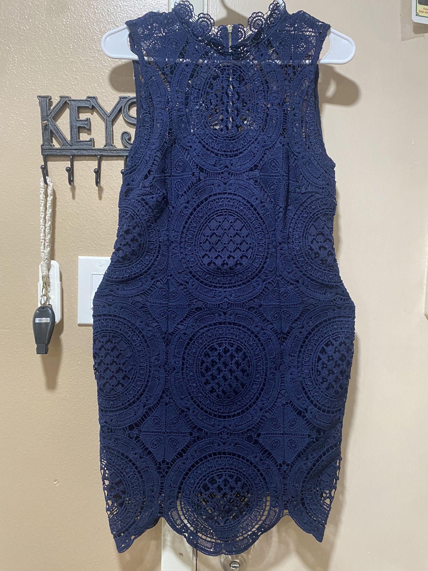 Navy Blue Lace Dress