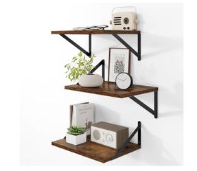 Rustic Floating Wall Shelves Set of 3