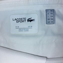 Lacoste Sport "All White" New Pants Size.36
