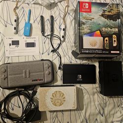 Nintendo Switch With Multiple Accessories 