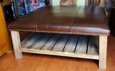Leather ottoman