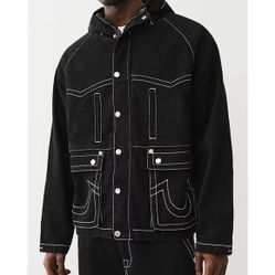 Tru Religion Black Denim Parka 