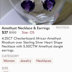 Amethyst Necklace & Earrings