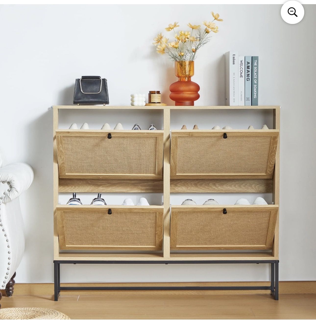 Shoe Cabinet with 4 Flip Drawers