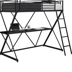 Twin size desk loft bunk bed