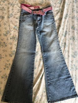 Unionbay Flare Jeans with Pink Belt