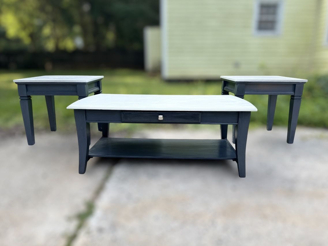 π₯ 3pc Coffee & Side Table Set β Modern Two-Tone β $355