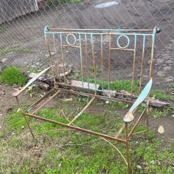 Vintage Wrought Iron Bench