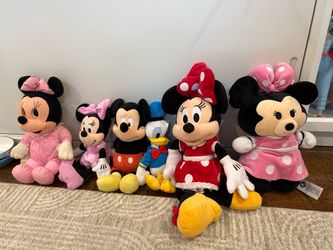 ALL 20 $ Disney Minnie Mouse, Mickey & Donald Duck Plush Bundle + Rare Playskool Minnie
