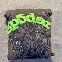 Grey And Green Spider Hoodie