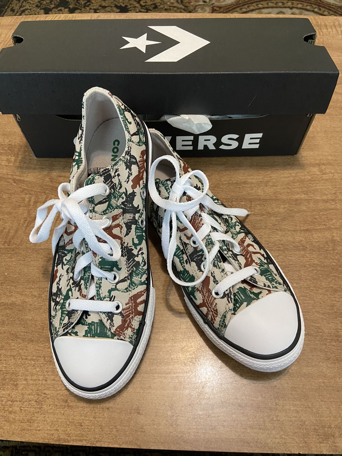 Converse Chuck Taylor All Star Dinosaur Print Unisex/ junior size 3 Casual Strin