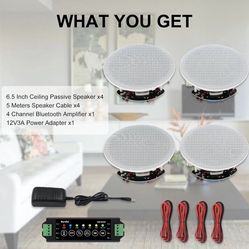 4x Herdio 6.5 2 way ceiling speakers bluetooth