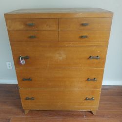 Brown 4 Drawer Wood Dresser