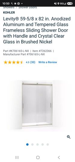 Kohler Levity Frameless Sliding Shower Door