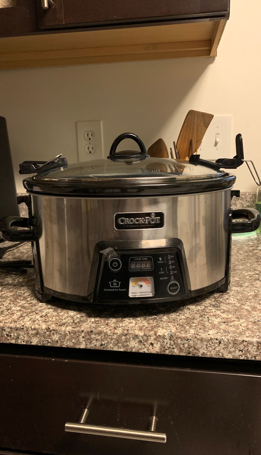 Crockpot 6Qt cook and carry programmable slow cooker with digital timer and stainless steel