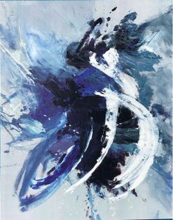 Abstract Blue and White Canvas