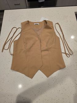 Tan Lace-Up Vest
