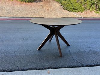 48” round walnut dining table