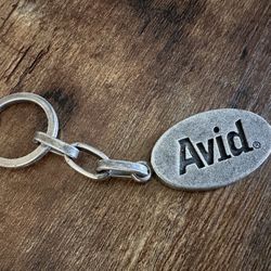 Vintage 90s Avid Technology Metal Keychain