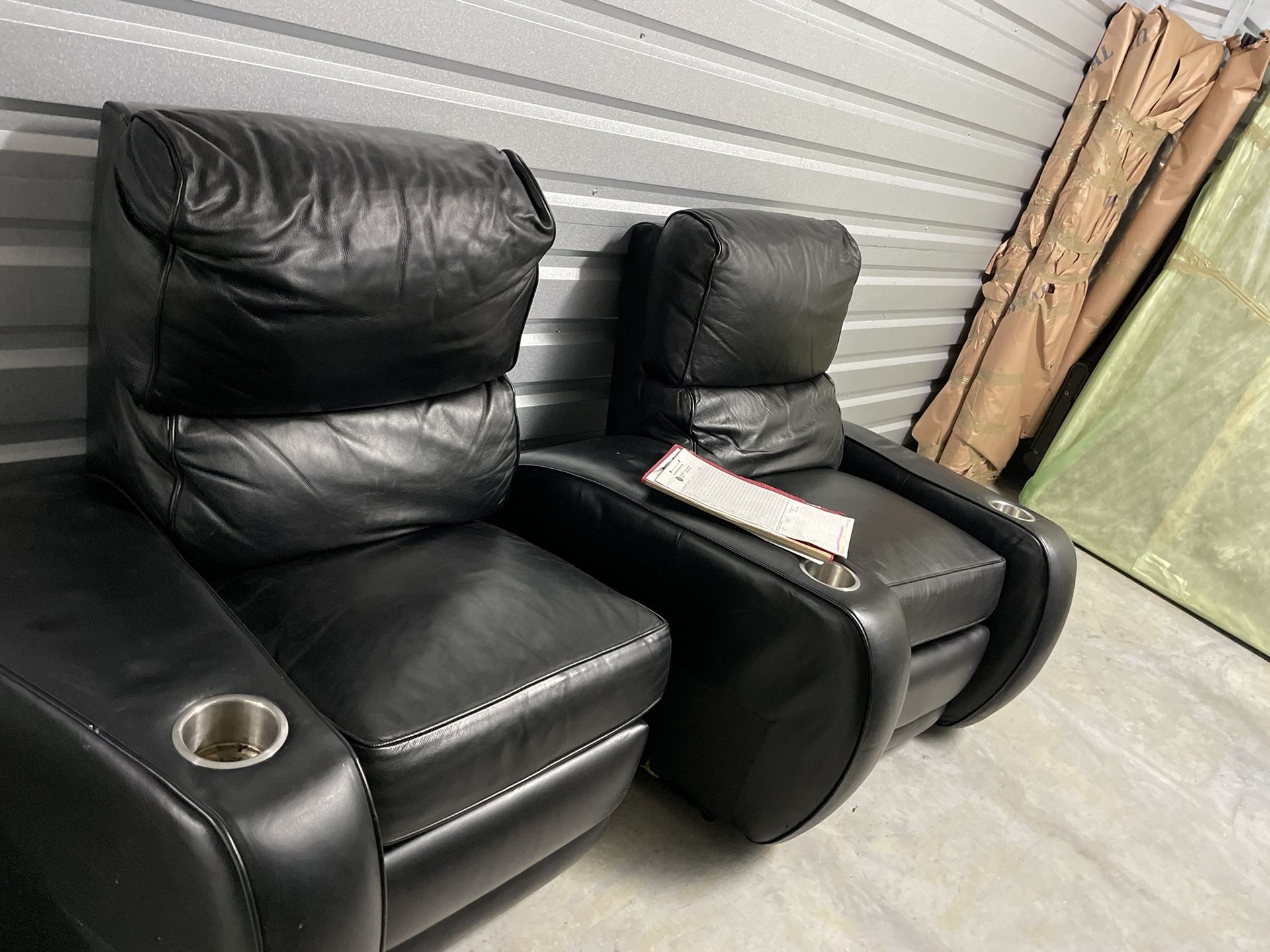 Leather Reclining Theatre Chairs
