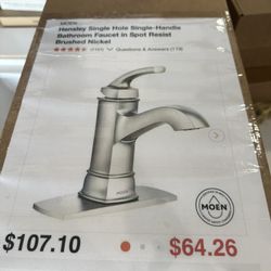 MOEN Hensley Single Hole Single-Handle Bathroom Faucet in Spot Resist Brushed Nickel