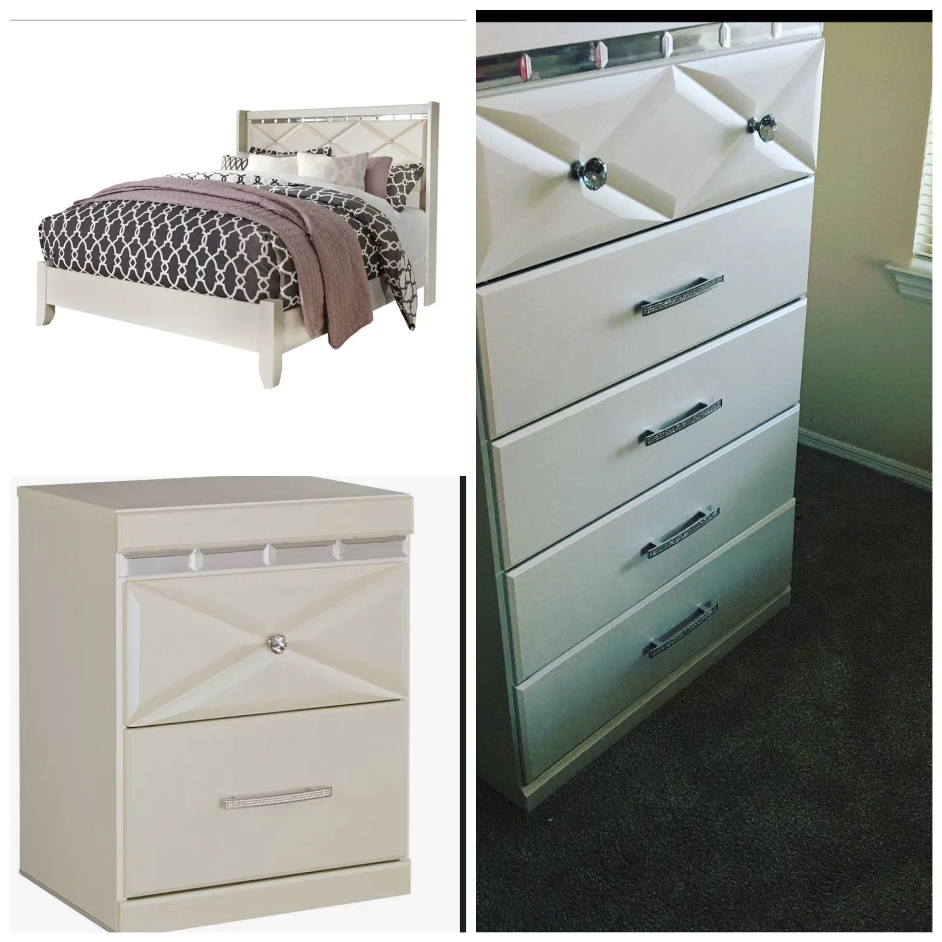 Queen Size Bed/Matching Drawer Chest/*Matching Nightstand 