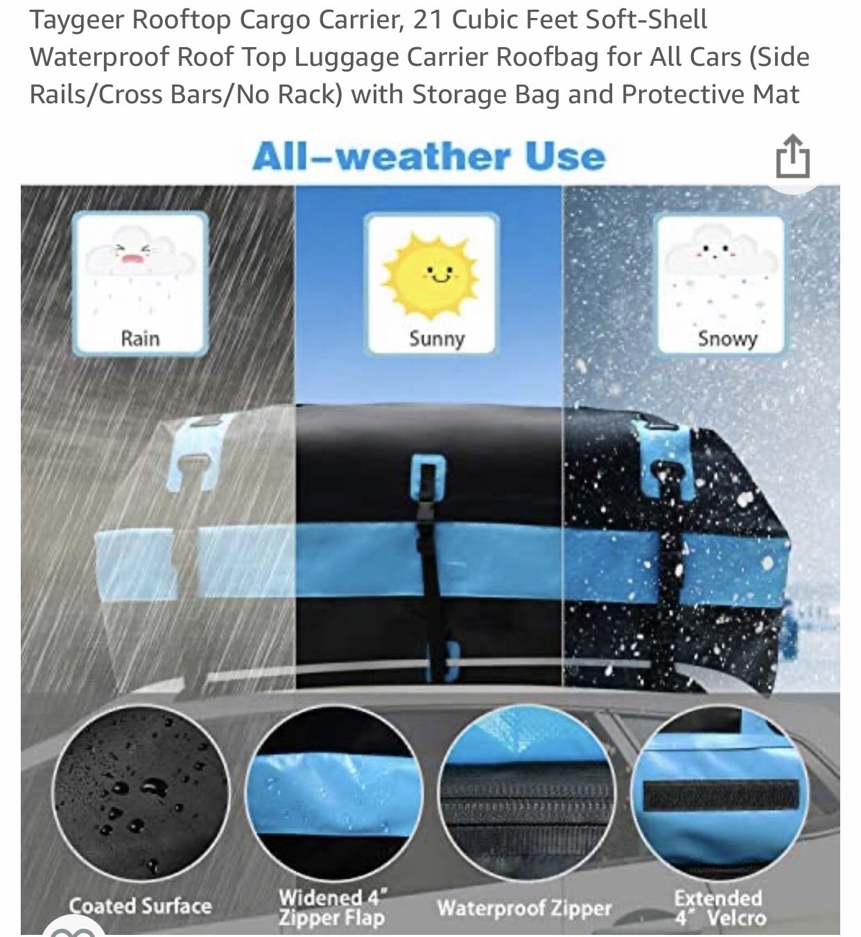 Taygeer rooftop cargo carrier sale