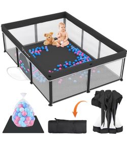 Foldable Baby Playpen with Mat