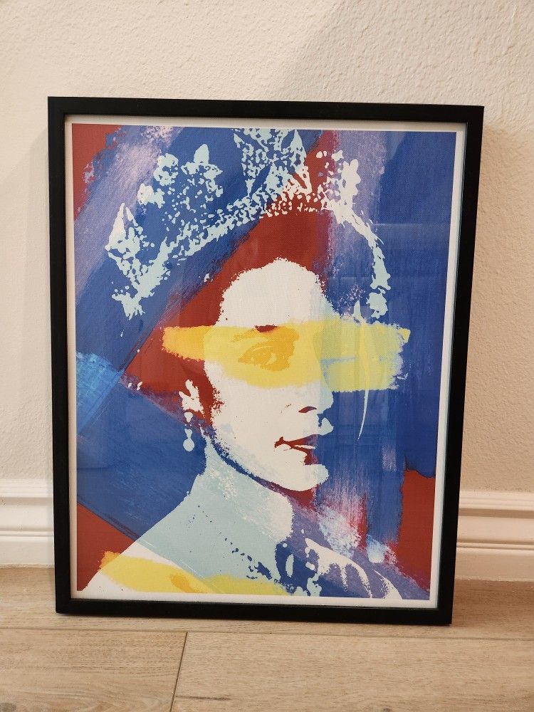Unique Queen Elizabeth Painting With Black Frame 16Wx20H Inches Limited Edition
