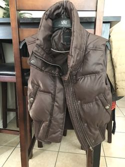 Brown puff vest