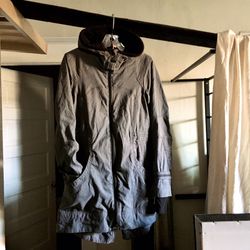 Lululemon Long Hooded Coat With Drawstring Waist Grey 6