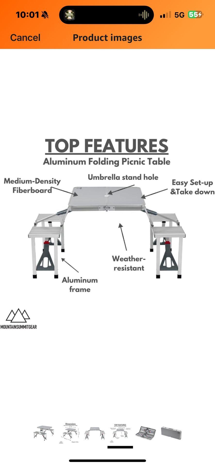 Aluminum Pícnic Table