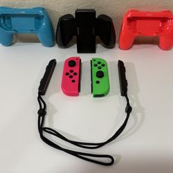 Nintendo Switch Joy-Con Neon Pink & Neon Green with Accessories 