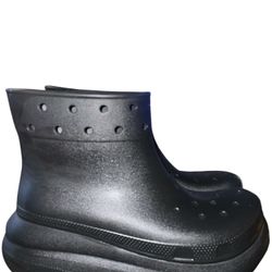 Crocs NEW Classic Crush Black Rain Boots Lightweight Easy Clean Men’s size 12