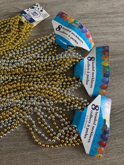 Gold & Silver Party Bead Necklaces – Large Lot