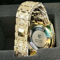 New Iced Out Invicta Mens Gold An Silver 43mm
